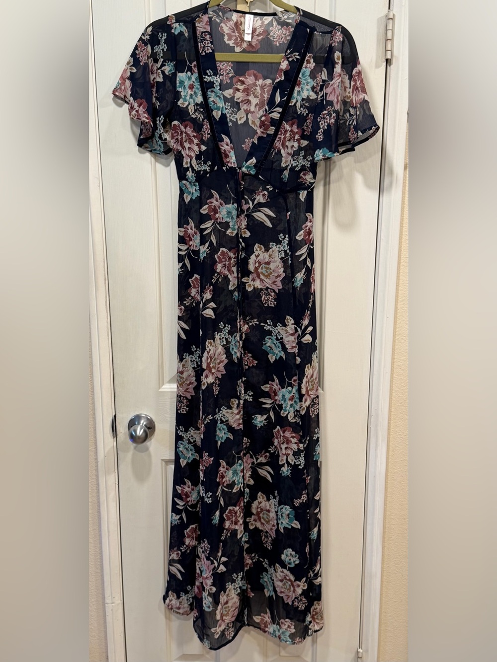 Women’s Navy Floral Maxi Jumpsuit